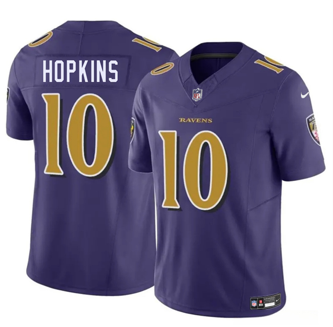 Youth Purple Baltimore Ravens #10 DeAndre Hopkins 2025 F.U.S.E Vapor Limited Football Jersey